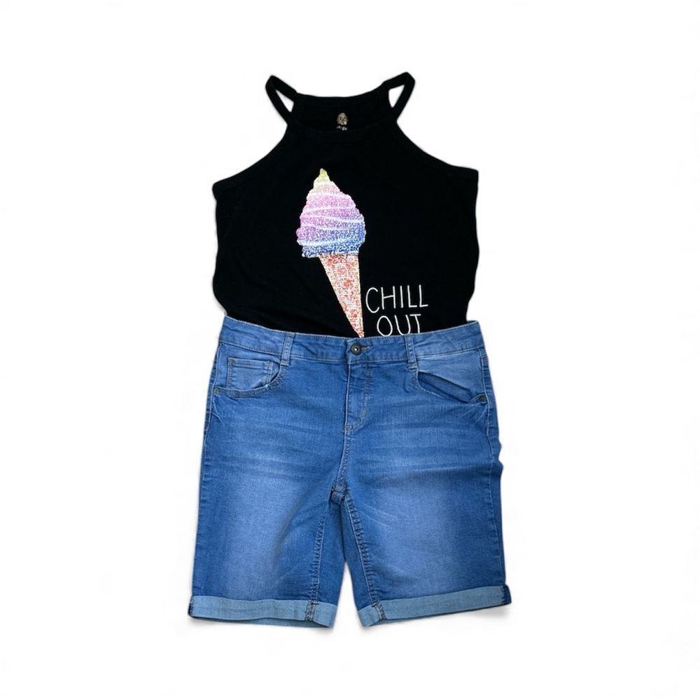 Arizona Jean Company Jean Shorts and Ice Cream Tank Summer Set Size 16.5